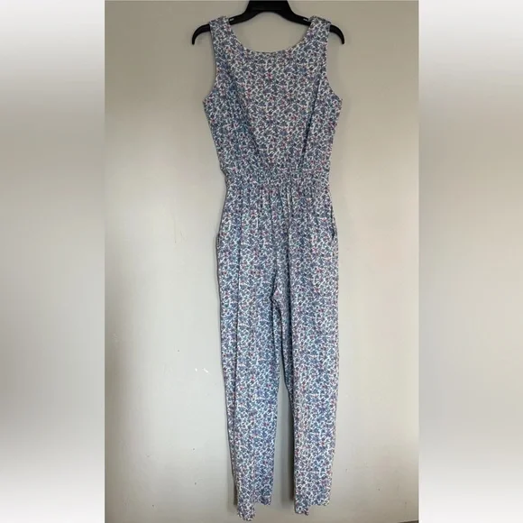 Vintage 80’s Floral Sleeveless Jumpsuit. XS/S - Picture 5 of 7